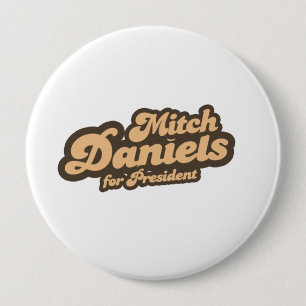 Macaron Rond 10 Cm MITCH DANIELS POUR le PRÉSIDENT (cru)
