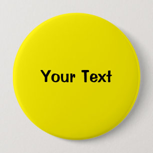 Macaron Rond 10 Cm Modèle de bouton de texte personnalisé Jaune 4 p