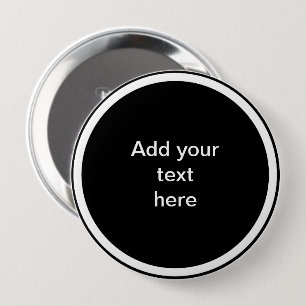 Macaron Rond 10 Cm Modèle de cercle noir avec cadre de cercle blanc,