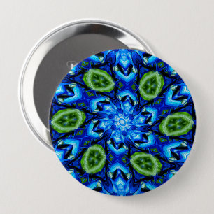 Macaron Rond 10 Cm Modèle Floral bleu Abstrait
