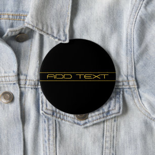 Macaron Rond 10 Cm Moderne Texte Doré Editable & Rayures