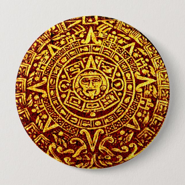 Macaron Rond 10 Cm Mon calendrier maya (Pin-Sur le bouton) (Devant)