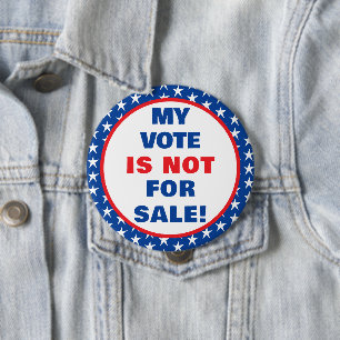 Macaron Rond 10 Cm Mon vote n'est pas à vendre patriotique
