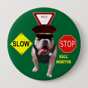 Macaron Rond 10 Cm Moniteur de Hall de chien de Taureau