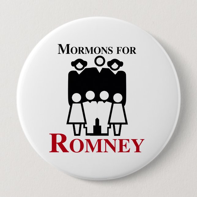 Macaron Rond 10 Cm Mormons pour Romney.png (Devant)