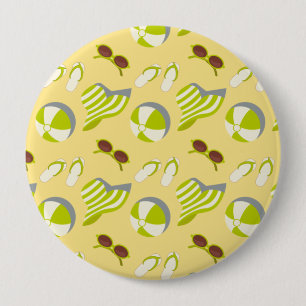 Macaron Rond 10 Cm Motif de plage avec lunettes de soleil et casquett
