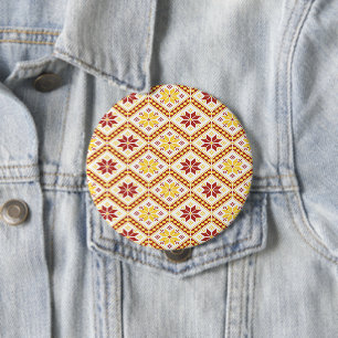 Macaron Rond 10 Cm motif en tissu floral