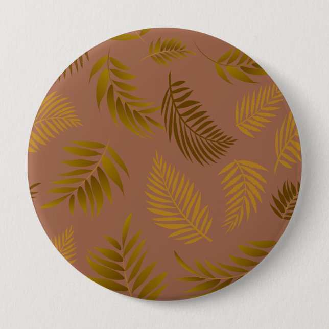 Macaron Rond 10 Cm Motif Feuille tropical 15 (Devant)