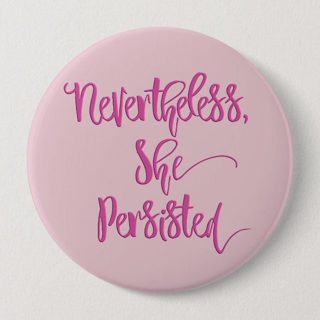 Macaron Rond 10 Cm Néanmoins elle a persisté rose de bouton (Devant)