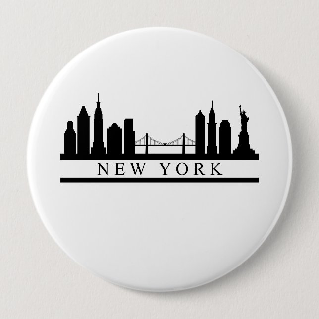 Macaron Rond 10 Cm New York Skyline (Devant)