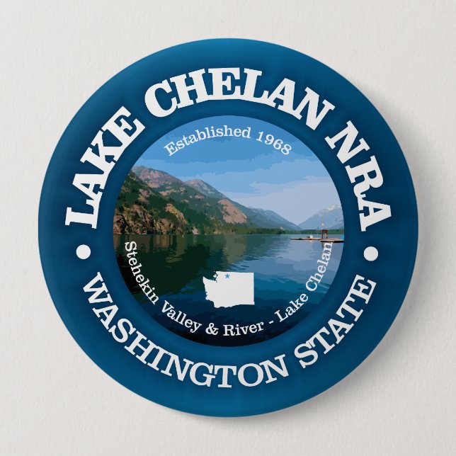 Macaron Rond 10 Cm NRA du lac Chelan (Devant)