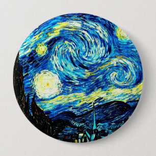 Macaron Rond 10 Cm Nuit étoilée, peinture de renommée mondiale de Van