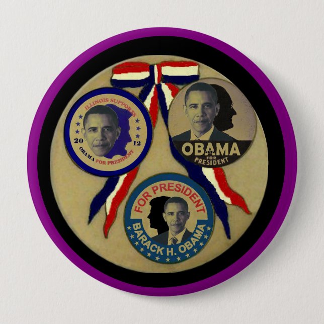 Macaron Rond 10 Cm Obama, Abe, FDR et JFK (Devant)