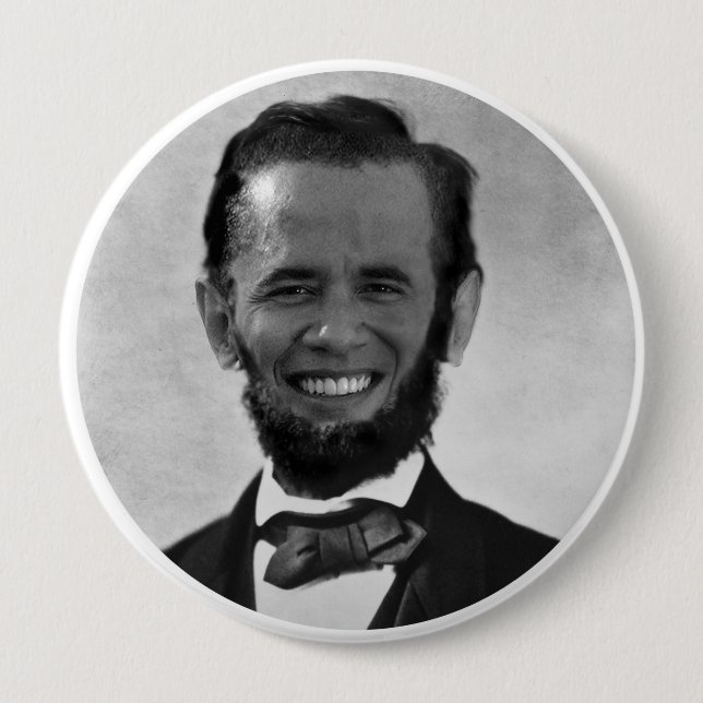 MACARON ROND 10 CM OBAMA LINCOLN (Devant)
