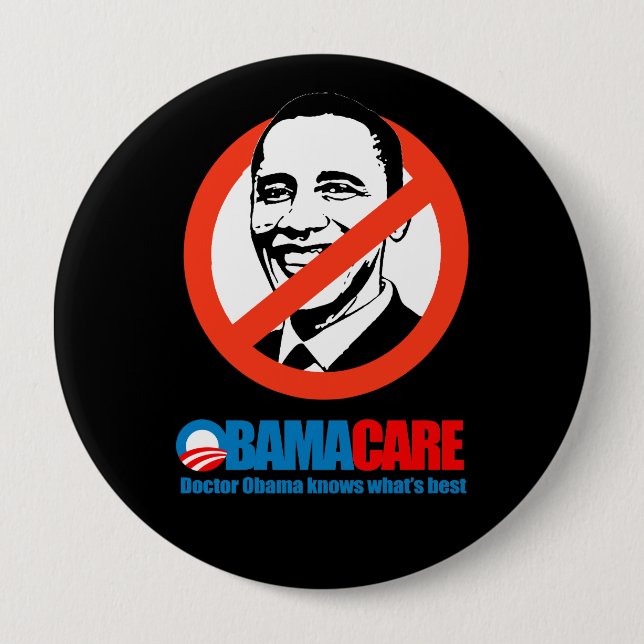 Macaron Rond 10 Cm Obamacare - docteur obama sait ce qui est le (Devant)