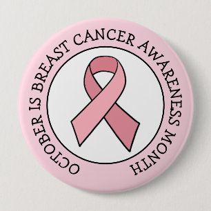 Macaron Rond 10 Cm Octobre est le mois de sensibilisation au cancer d