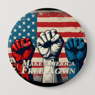 Macaron Rond 10 Cm Œuvre d'art Make America Free Again