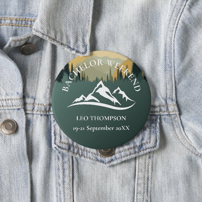 Macaron Rond 10 Cm Outdoor Adventure Mountain Bachelor Week-end (En situation)