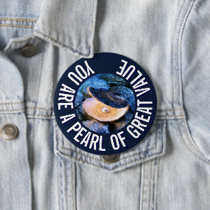 Macaron Rond 10 Cm OYSTER Pearl de grande valeur Personnalisé chrétie