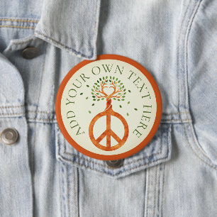 Macaron Rond 10 Cm Paix Pour Les Arbres - Coeur D'Énergie Fleurie 1