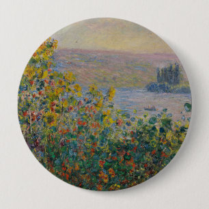 Macaron Rond 10 Cm Parterres de fleurs à Vétheuil, paysage impression
