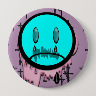 Macaron Rond 10 Cm Pastel Goth Pleurer Emoji Pin