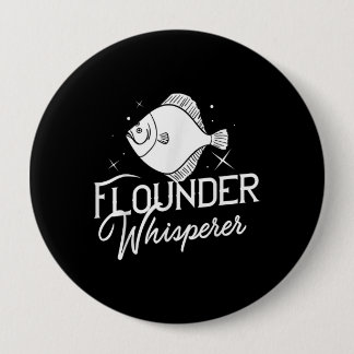 Macaron Rond 10 Cm Pêcheur-cadeau de poisson Flounder