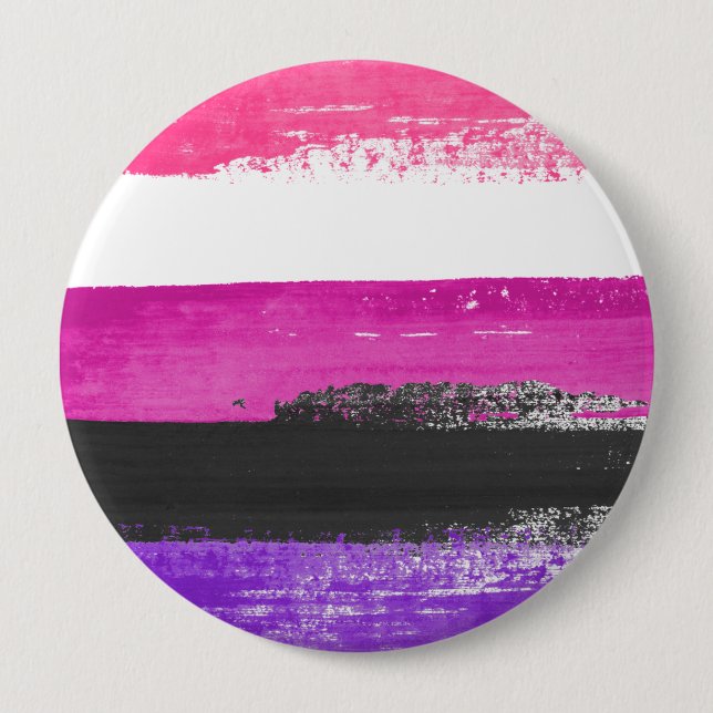 Macaron Rond 10 Cm Peinture à fioriture Genderfluide (Devant)