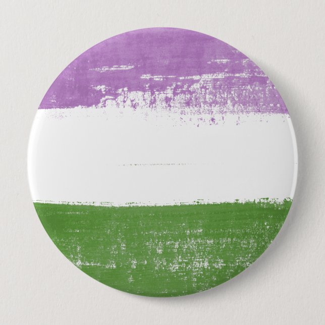 Macaron Rond 10 Cm Peinture de fierté Queer (Devant)