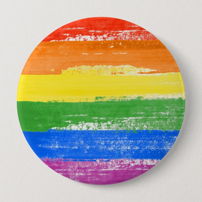 Macaron Rond 10 Cm Peinture LGBT Pride (Devant)