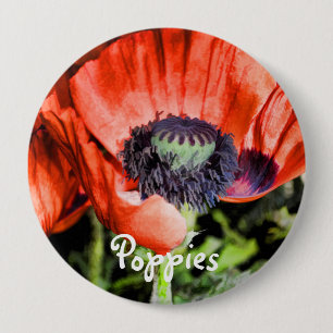 Macaron Rond 10 Cm Pépites rouges & Fleurs en pierre Flora Cadeaux d'