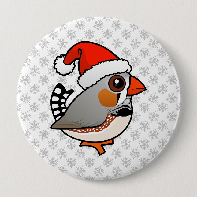 Macaron Rond 10 Cm Père Noël Zebra Finch (Devant)