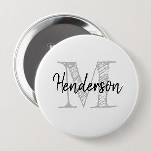 Macaron Rond 10 Cm Personalized name monogram huge size round button