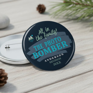 Macaron Rond 10 Cm Personnages de Famille Honoraires Photo Bomber ID1
