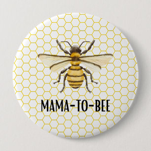Macaron Rond 10 Cm Petite Abeille en Route Fête Prénatale Bébé Jaune