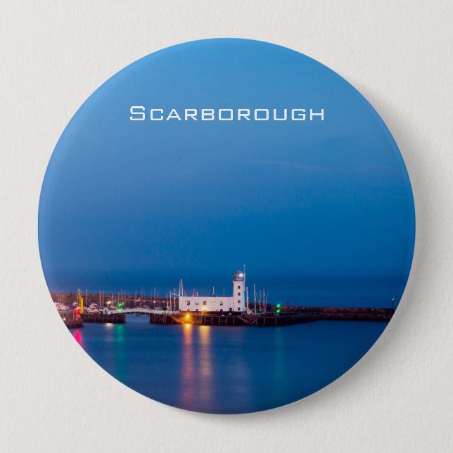 Macaron Rond 10 Cm Phare de Scarborough (Devant)