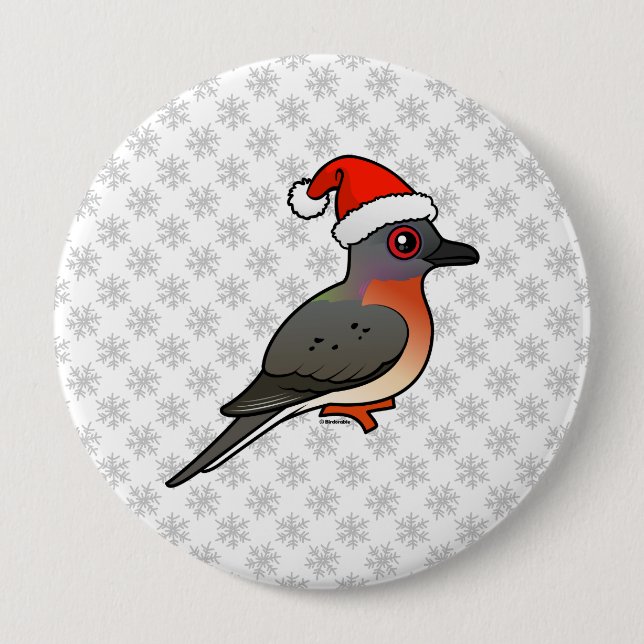 Macaron Rond 10 Cm Pigeon Père Noël (Devant)