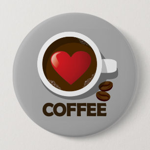 Macaron Rond 10 Cm Pin de tasse de café de coeur