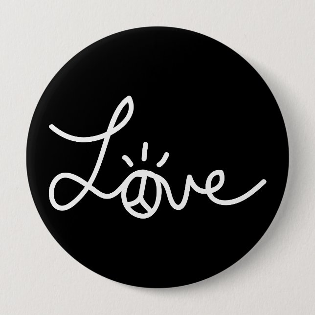 Macaron Rond 10 Cm Pin noir d'amour (Devant)