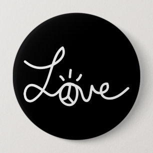 Macaron Rond 10 Cm Pin noir d'amour