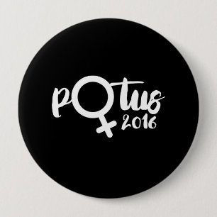 Macaron Rond 10 Cm POTUS FEMELLE 2016 - affiche de calligraphie --