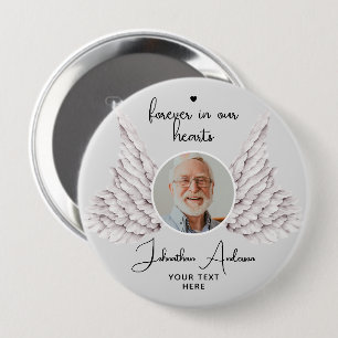 Macaron Rond 10 Cm Pour Toujours Dans Nos Cœurs Ailes d'Ange Photo Fu