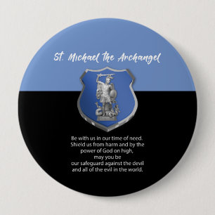 Macaron Rond 10 Cm Prière à l'Archange Saint Michel en pensant à vous