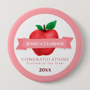 Macaron Rond 10 Cm Prix du thème Teacher of the Year Apple