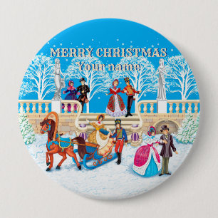 Macaron Rond 10 Cm Promenade hivernale