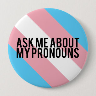 Macaron Rond 10 Cm Pronoms rayés de transsexuel