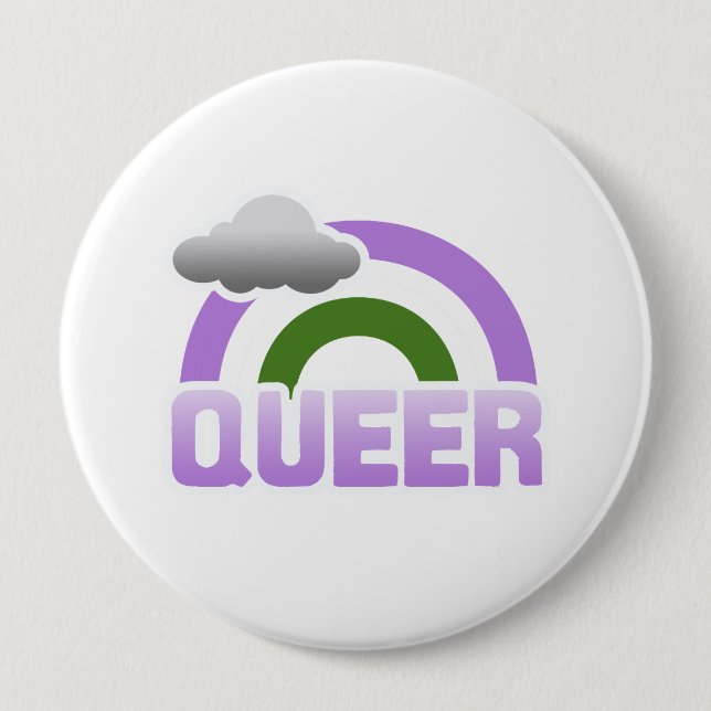 MACARON ROND 10 CM QUEER RAINBOW (Devant)