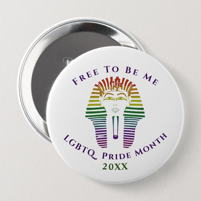 Macaron Rond 10 Cm Rainbow Gay LGBTQ Pride Mois Libre D'Être Moi (Devant & derrière)