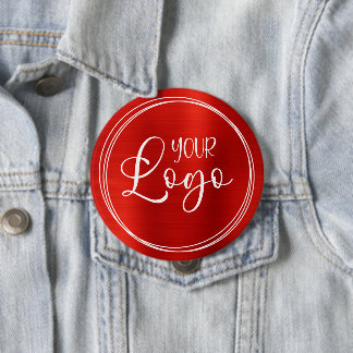 Macaron Rond 10 Cm Red Foil Your Business Logo Énorme