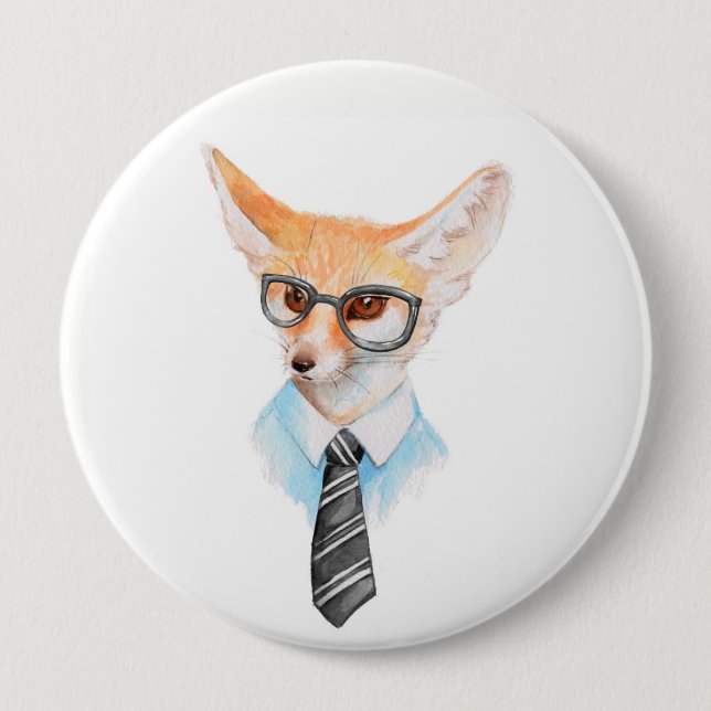 Macaron Rond 10 Cm Renard cool (Devant)